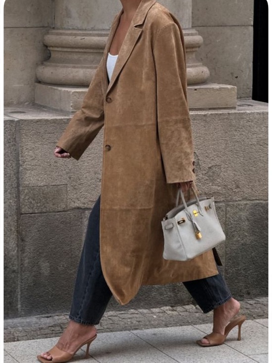 Zara Jackets & Blazers - Zara Leather Collection Suede Coat in Tan